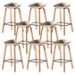 Contemporary Plastic Bucket Low Back Bar Stools with Metal Base