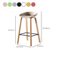 Contemporary Plastic Bucket Low Back Bar Stools with Metal Base