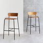 Contemporary Backrest Solid Wood and Metal Counter High Stool with 4 Legs Clearhalo 'Bar Furniture' 'Bar Stools' 'bar_stools' 'furn' 'furn_bar_stools' 'Furniture' 'Kitchen & Dining Furniture' 7778831