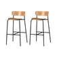 Contemporary Backrest Solid Wood and Metal Counter High Stool with 4 Legs Wood 2 Piece Set Clearhalo 'Bar Furniture' 'Bar Stools' 'bar_stools' 'furn' 'furn_bar_stools' 'Furniture' 'Kitchen & Dining Furniture' 7778832