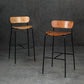 Contemporary Backrest Solid Wood and Metal Counter High Stool with 4 Legs Clearhalo 'Bar Furniture' 'Bar Stools' 'bar_stools' 'furn' 'furn_bar_stools' 'Furniture' 'Kitchen & Dining Furniture' 7778834