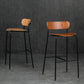 Contemporary Backrest Solid Wood and Metal Counter High Stool with 4 Legs Clearhalo 'Bar Furniture' 'Bar Stools' 'bar_stools' 'furn' 'furn_bar_stools' 'Furniture' 'Kitchen & Dining Furniture' 7778836