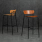 Contemporary Backrest Solid Wood and Metal Counter High Stool with 4 Legs Clearhalo 'Bar Furniture' 'Bar Stools' 'bar_stools' 'furn' 'furn_bar_stools' 'Furniture' 'Kitchen & Dining Furniture' 7778837