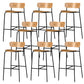Contemporary Backrest Solid Wood and Metal Counter High Stool with 4 Legs Wood 8 Piece Set Clearhalo 'Bar Furniture' 'Bar Stools' 'bar_stools' 'furn' 'furn_bar_stools' 'Furniture' 'Kitchen & Dining Furniture' 7778838