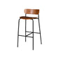 Contemporary Backrest Solid Wood and Metal Counter High Stool with 4 Legs Walnut 1 Piece Clearhalo 'Bar Furniture' 'Bar Stools' 'bar_stools' 'furn' 'furn_bar_stools' 'Furniture' 'Kitchen & Dining Furniture' 7778840