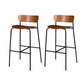 Contemporary Backrest Solid Wood and Metal Counter High Stool with 4 Legs Walnut 2 Piece Set Clearhalo 'Bar Furniture' 'Bar Stools' 'bar_stools' 'furn' 'furn_bar_stools' 'Furniture' 'Kitchen & Dining Furniture' 7778841