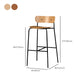 Contemporary Backrest Solid Wood and Metal Counter High Stool with 4 Legs Clearhalo 'Bar Furniture' 'Bar Stools' 'bar_stools' 'furn' 'furn_bar_stools' 'Furniture' 'Kitchen & Dining Furniture' 7778850