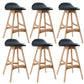 Contemporary Upholstered Faux Leather Bar Stool with Solid Wood Base Natural Black 6 Piece Set Clearhalo 'Bar Furniture' 'Bar Stools' 'bar_stools' 'furn' 'furn_bar_stools' 'Furniture' 'Kitchen & Dining Furniture' 7778856