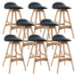 Contemporary Upholstered Faux Leather Bar Stool with Solid Wood Base Natural Black 8 Piece Set Clearhalo 'Bar Furniture' 'Bar Stools' 'bar_stools' 'furn' 'furn_bar_stools' 'Furniture' 'Kitchen & Dining Furniture' 7778858