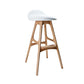 Contemporary Upholstered Faux Leather Bar Stool with Solid Wood Base Natural White 1 Piece Clearhalo 'Bar Furniture' 'Bar Stools' 'bar_stools' 'furn' 'furn_bar_stools' 'Furniture' 'Kitchen & Dining Furniture' 7778859