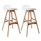 Contemporary Upholstered Faux Leather Bar Stool with Solid Wood Base Natural White 2 Piece Set Clearhalo 'Bar Furniture' 'Bar Stools' 'bar_stools' 'furn' 'furn_bar_stools' 'Furniture' 'Kitchen & Dining Furniture' 7778862