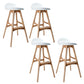 Contemporary Upholstered Faux Leather Bar Stool with Solid Wood Base Natural White 4 Piece Set Clearhalo 'Bar Furniture' 'Bar Stools' 'bar_stools' 'furn' 'furn_bar_stools' 'Furniture' 'Kitchen & Dining Furniture' 7778863