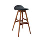 Contemporary Upholstered Faux Leather Bar Stool with Solid Wood Base Dark Brown Black 1 Piece Clearhalo 'Bar Furniture' 'Bar Stools' 'bar_stools' 'furn' 'furn_bar_stools' 'Furniture' 'Kitchen & Dining Furniture' 7778867