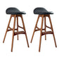 Contemporary Upholstered Faux Leather Bar Stool with Solid Wood Base Dark Brown Black 2 Piece Set Clearhalo 'Bar Furniture' 'Bar Stools' 'bar_stools' 'furn' 'furn_bar_stools' 'Furniture' 'Kitchen & Dining Furniture' 7778868