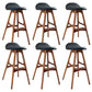 Contemporary Upholstered Faux Leather Bar Stool with Solid Wood Base Dark Brown Black 6 Piece Set Clearhalo 'Bar Furniture' 'Bar Stools' 'bar_stools' 'furn' 'furn_bar_stools' 'Furniture' 'Kitchen & Dining Furniture' 7778870