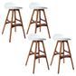 Contemporary Upholstered Faux Leather Bar Stool with Solid Wood Base Dark Brown White 4 Piece Set Clearhalo 'Bar Furniture' 'Bar Stools' 'bar_stools' 'furn' 'furn_bar_stools' 'Furniture' 'Kitchen & Dining Furniture' 7778874