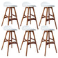 Contemporary Upholstered Faux Leather Bar Stool with Solid Wood Base Dark Brown White 6 Piece Set Clearhalo 'Bar Furniture' 'Bar Stools' 'bar_stools' 'furn' 'furn_bar_stools' 'Furniture' 'Kitchen & Dining Furniture' 7778875