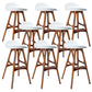 Contemporary Upholstered Faux Leather Bar Stool with Solid Wood Base Dark Brown White 8 Piece Set Clearhalo 'Bar Furniture' 'Bar Stools' 'bar_stools' 'furn' 'furn_bar_stools' 'Furniture' 'Kitchen & Dining Furniture' 7778876
