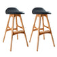 Contemporary Upholstered Faux Leather Bar Stool with Solid Wood Base Light Brown Black 2 Piece Set Clearhalo 'Bar Furniture' 'Bar Stools' 'bar_stools' 'furn' 'furn_bar_stools' 'Furniture' 'Kitchen & Dining Furniture' 7778878