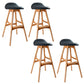 Contemporary Upholstered Faux Leather Bar Stool with Solid Wood Base Light Brown Black 4 Piece Set Clearhalo 'Bar Furniture' 'Bar Stools' 'bar_stools' 'furn' 'furn_bar_stools' 'Furniture' 'Kitchen & Dining Furniture' 7778879