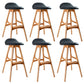 Contemporary Upholstered Faux Leather Bar Stool with Solid Wood Base Light Brown Black 6 Piece Set Clearhalo 'Bar Furniture' 'Bar Stools' 'bar_stools' 'furn' 'furn_bar_stools' 'Furniture' 'Kitchen & Dining Furniture' 7778880