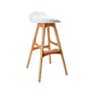 Contemporary Upholstered Faux Leather Bar Stool with Solid Wood Base Light Brown White 1 Piece Clearhalo 'Bar Furniture' 'Bar Stools' 'bar_stools' 'furn' 'furn_bar_stools' 'Furniture' 'Kitchen & Dining Furniture' 7778882