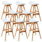 Contemporary Upholstered Faux Leather Bar Stool with Solid Wood Base Light Brown White 8 Piece Set Clearhalo 'Bar Furniture' 'Bar Stools' 'bar_stools' 'furn' 'furn_bar_stools' 'Furniture' 'Kitchen & Dining Furniture' 7778886