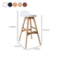 Contemporary Upholstered Faux Leather Bar Stool with Solid Wood Base Clearhalo 'Bar Furniture' 'Bar Stools' 'bar_stools' 'furn' 'furn_bar_stools' 'Furniture' 'Kitchen & Dining Furniture' 7778887