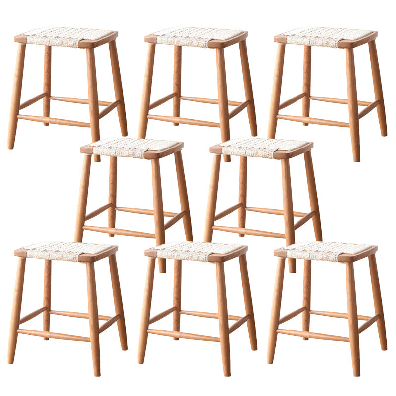 Sgabelli da bar senza schienale contemporaneo con base in legno massiccio ciliegia