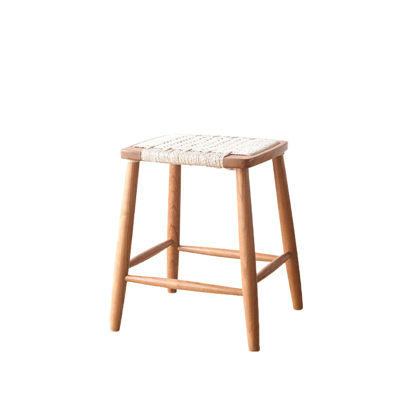 Sgabelli da bar senza schienale contemporaneo con base in legno massiccio ciliegia