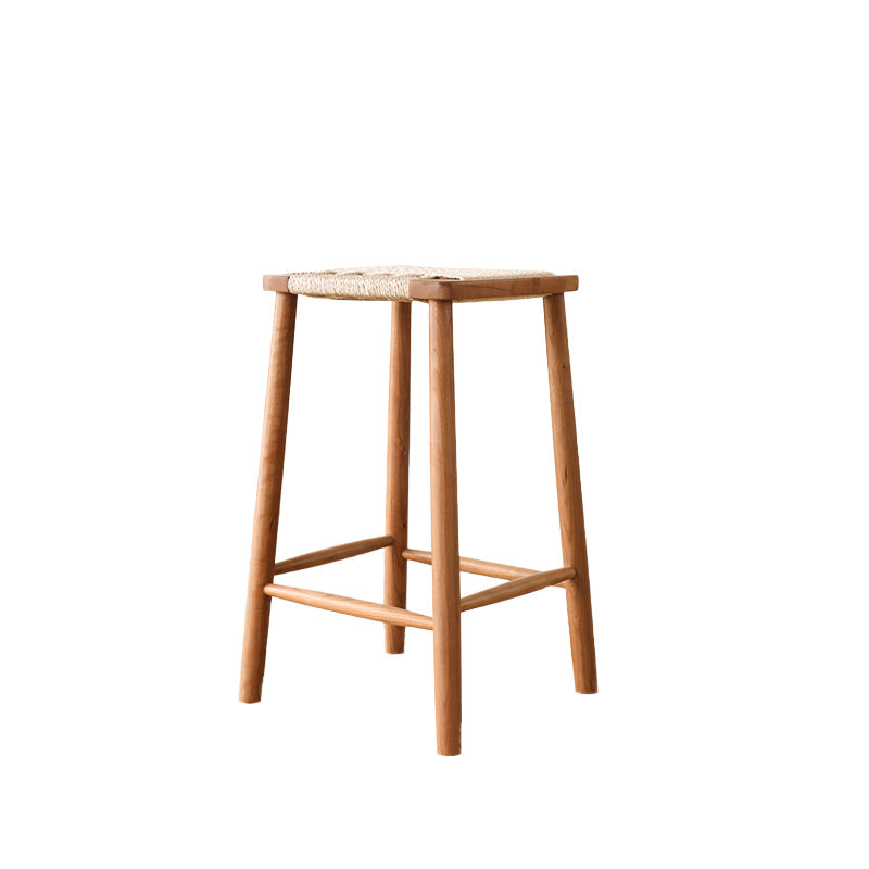 Sgabelli da bar senza schienale contemporaneo con base in legno massiccio ciliegia