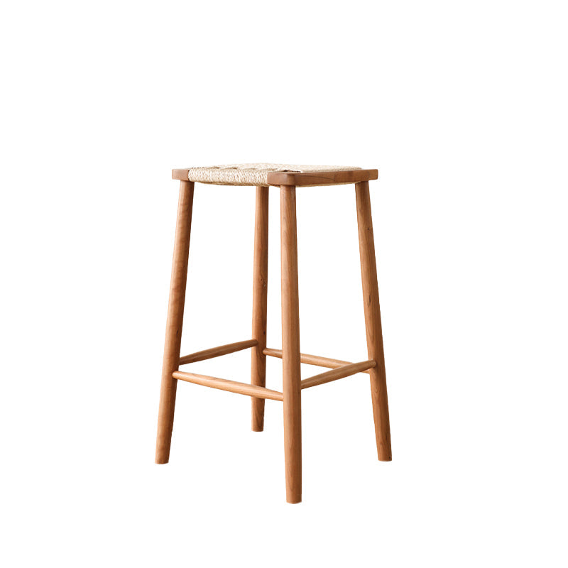 Sgabelli da bar senza schienale contemporaneo con base in legno massiccio ciliegia