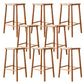 Sgabelli da bar senza schienale contemporaneo con base in legno massiccio ciliegia