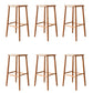 Sgabelli da bar senza schienale contemporaneo con base in legno massiccio ciliegia
