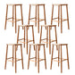 Sgabelli da bar senza schienale contemporaneo con base in legno massiccio ciliegia