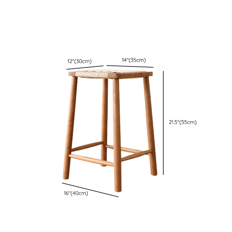 Sgabelli da bar senza schienale contemporaneo con base in legno massiccio ciliegia