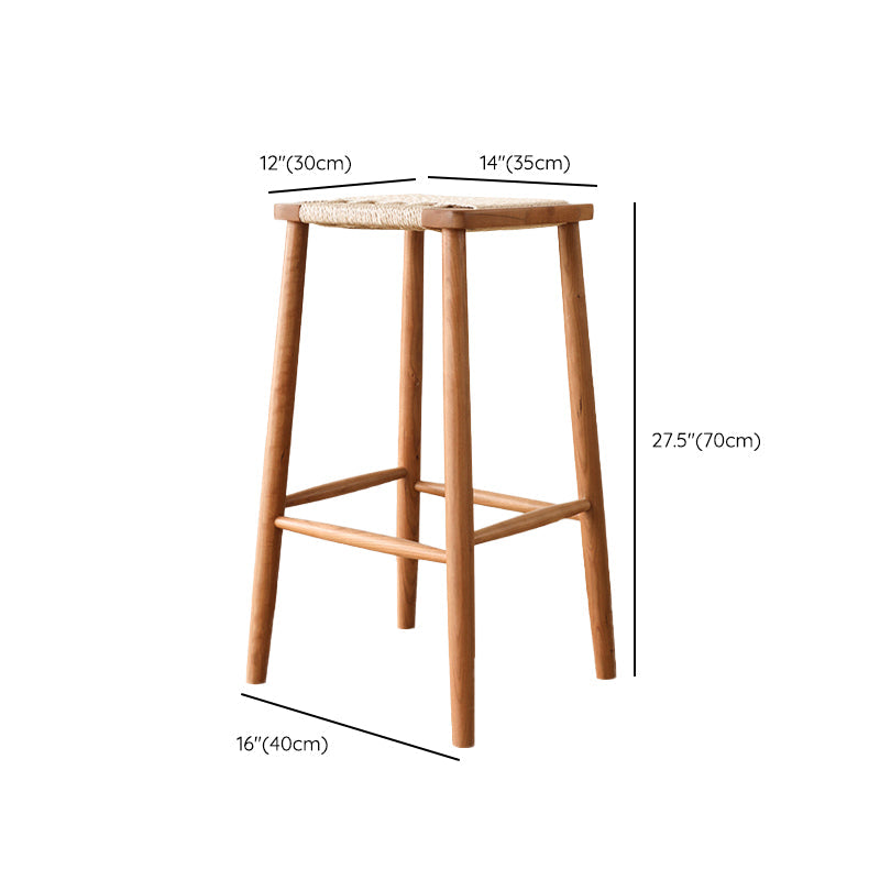 Sgabelli da bar senza schienale contemporaneo con base in legno massiccio ciliegia