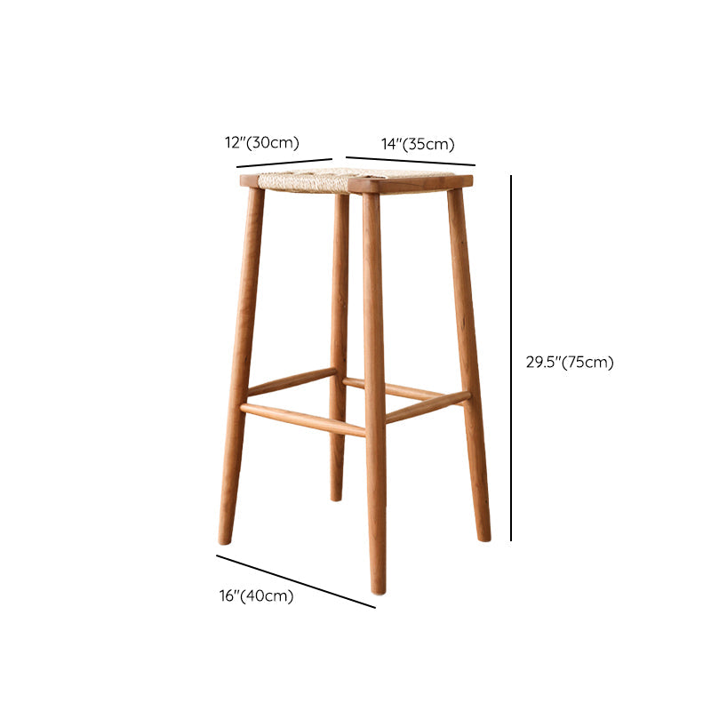 Sgabelli da bar senza schienale contemporaneo con base in legno massiccio ciliegia