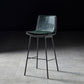 Contemporary Style Low Back Leather Armless Bar Stool with Metal Legs Green 1 Piece Bar Stool(30"H) Clearhalo 'Bar Furniture' 'Bar Stools' 'bar_stools' 'furn' 'furn_bar_stools' 'Furniture' 'Kitchen & Dining Furniture' 7778934