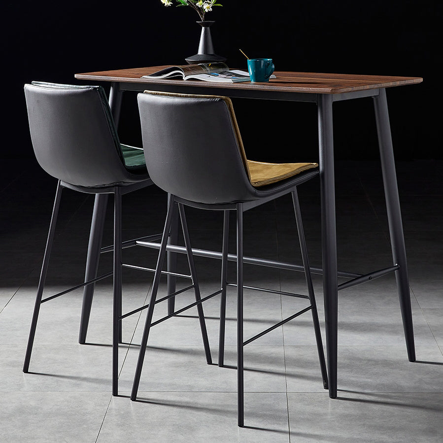Contemporary Style Low Back Leather Armless Bar Stool with Metal Legs Clearhalo 'Bar Furniture' 'Bar Stools' 'bar_stools' 'furn' 'furn_bar_stools' 'Furniture' 'Kitchen & Dining Furniture' 7778939