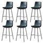Contemporary Style Low Back Leather Armless Bar Stool with Metal Legs Green 6 Piece Set Bar Stool(30"H) Clearhalo 'Bar Furniture' 'Bar Stools' 'bar_stools' 'furn' 'furn_bar_stools' 'Furniture' 'Kitchen & Dining Furniture' 7778940