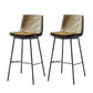 Contemporary Style Low Back Leather Armless Bar Stool with Metal Legs Yellow 2 Piece Set Bar Stool(30"H) Clearhalo 'Bar Furniture' 'Bar Stools' 'bar_stools' 'furn' 'furn_bar_stools' 'Furniture' 'Kitchen & Dining Furniture' 7778945