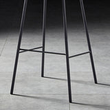 Contemporary Style Low Back Leather Armless Bar Stool with Metal Legs