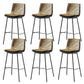 Contemporary Style Low Back Leather Armless Bar Stool with Metal Legs Yellow 6 Piece Set Bar Stool(30"H) Clearhalo 'Bar Furniture' 'Bar Stools' 'bar_stools' 'furn' 'furn_bar_stools' 'Furniture' 'Kitchen & Dining Furniture' 7778950