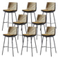 Contemporary Style Low Back Leather Armless Bar Stool with Metal Legs Yellow 8 Piece Set Bar Stool(30"H) Clearhalo 'Bar Furniture' 'Bar Stools' 'bar_stools' 'furn' 'furn_bar_stools' 'Furniture' 'Kitchen & Dining Furniture' 7778952