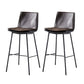 Contemporary Style Low Back Leather Armless Bar Stool with Metal Legs Brown 2 Piece Set Bar Stool(30"H) Clearhalo 'Bar Furniture' 'Bar Stools' 'bar_stools' 'furn' 'furn_bar_stools' 'Furniture' 'Kitchen & Dining Furniture' 7778954