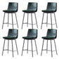 Contemporary Style Low Back Leather Armless Bar Stool with Metal Legs Green 6 Piece Set Counter Stool(26"H) Clearhalo 'Bar Furniture' 'Bar Stools' 'bar_stools' 'furn' 'furn_bar_stools' 'Furniture' 'Kitchen & Dining Furniture' 7778961