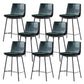 Contemporary Style Low Back Leather Armless Bar Stool with Metal Legs Green 8 Piece Set Counter Stool(26"H) Clearhalo 'Bar Furniture' 'Bar Stools' 'bar_stools' 'furn' 'furn_bar_stools' 'Furniture' 'Kitchen & Dining Furniture' 7778962