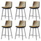 Contemporary Style Low Back Leather Armless Bar Stool with Metal Legs Yellow 6 Piece Set Counter Stool(26"H) Clearhalo 'Bar Furniture' 'Bar Stools' 'bar_stools' 'furn' 'furn_bar_stools' 'Furniture' 'Kitchen & Dining Furniture' 7778966