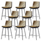 Contemporary Style Low Back Leather Armless Bar Stool with Metal Legs Yellow 8 Piece Set Counter Stool(26"H) Clearhalo 'Bar Furniture' 'Bar Stools' 'bar_stools' 'furn' 'furn_bar_stools' 'Furniture' 'Kitchen & Dining Furniture' 7778967